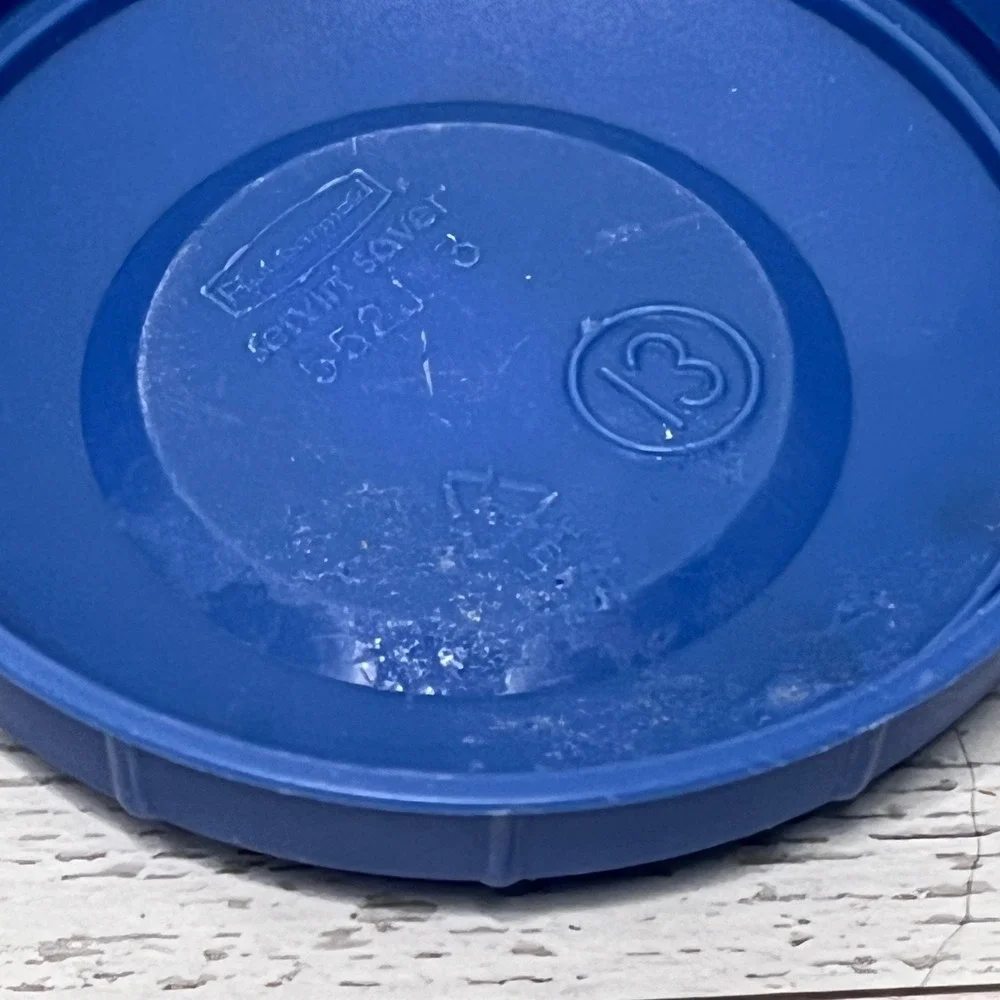Rubbermaid Servin Saver 6.5oz 190ml Clear Bowl Blue Lid 552C 552I 3 Vintage